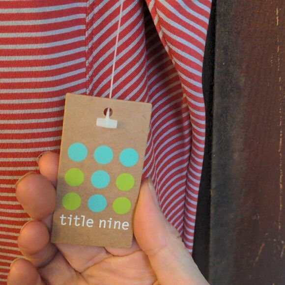 Title Nine Striped Tank Dress Guava Sz M - Picture 8 of 10